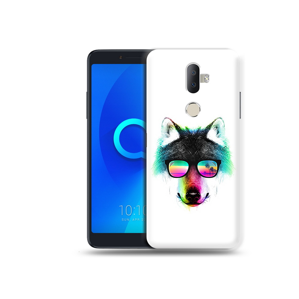 

Чехол MyPads Tocco для Alcatel 3V радужный волк, Прозрачный, Tocco