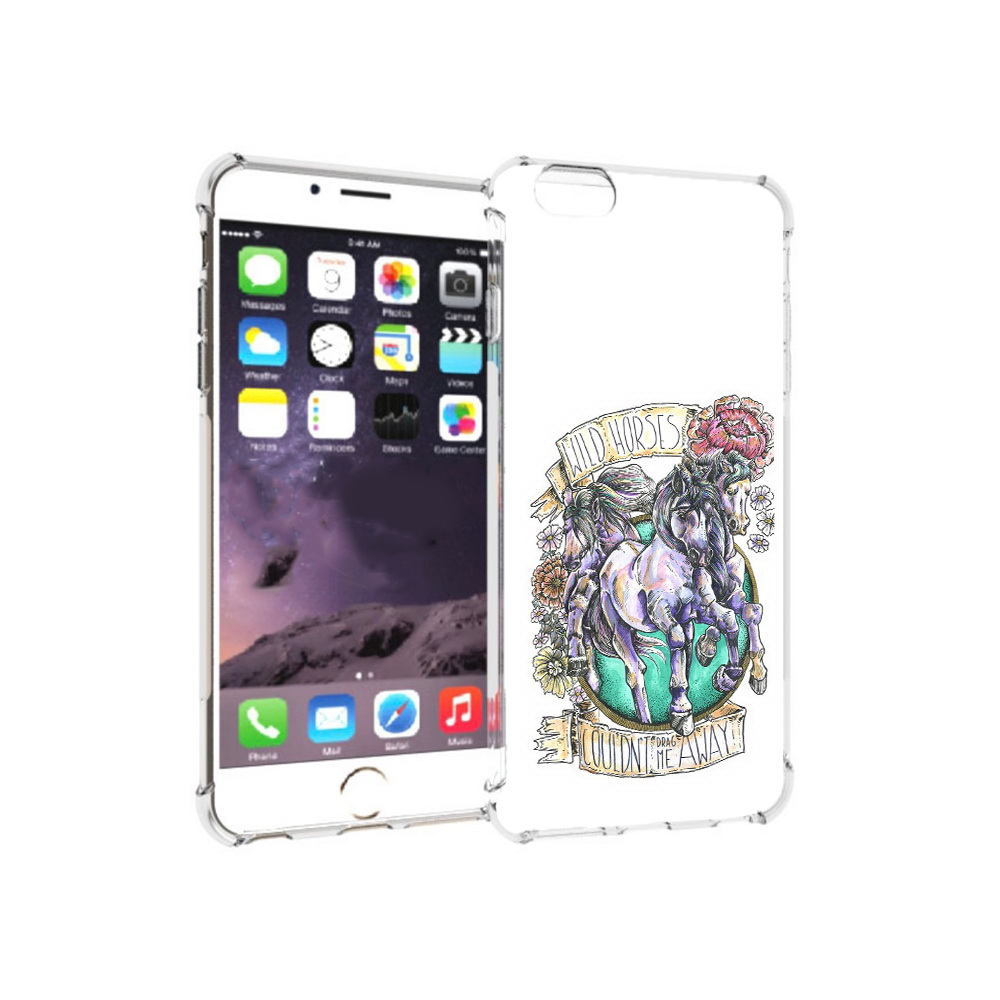

Чехол MyPads Tocco для Apple iPhone 6 Plus рисунок коней в цветах, Прозрачный, Tocco