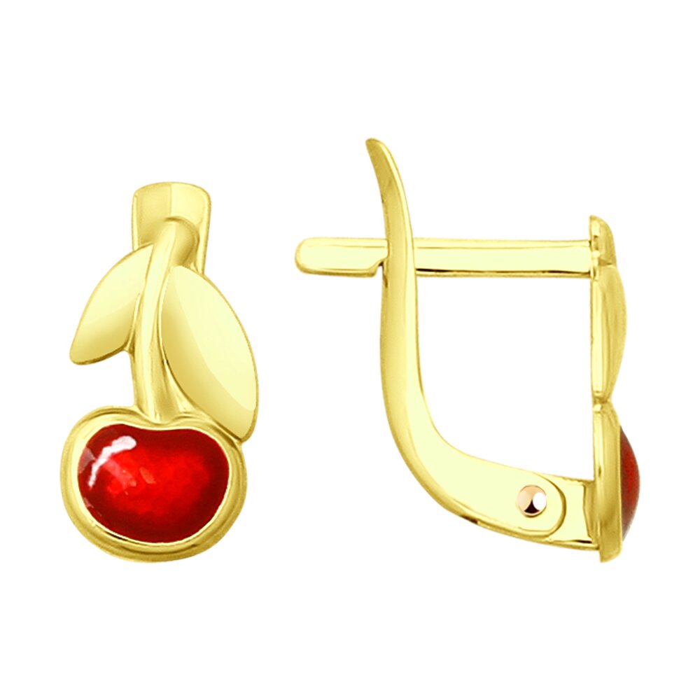 

Серьги из желтого золота SOKOLOV 027734-2, эмаль, 027734-2