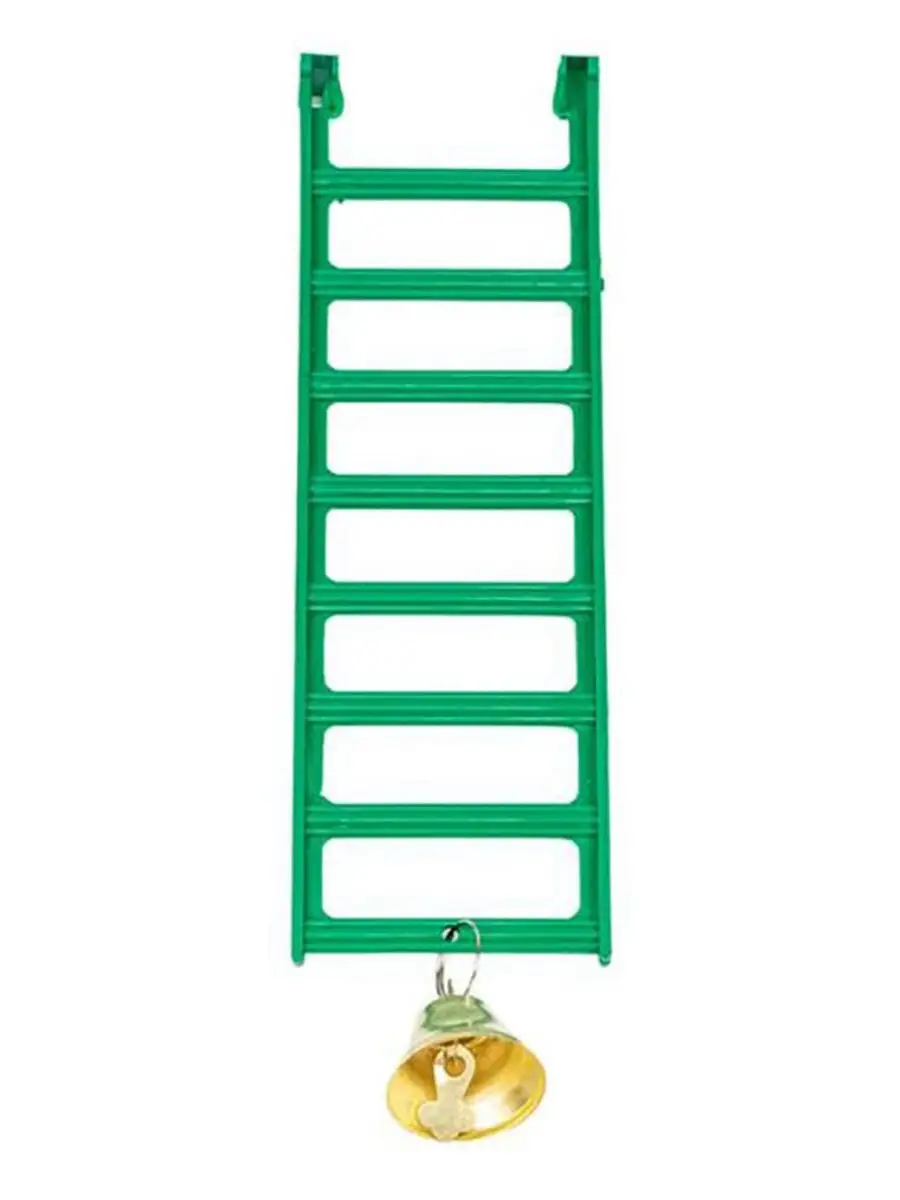 Лестница для птиц HOMEPET с колокольчиком пластиковая изумрудная 1х50 5 см х 18,5 см