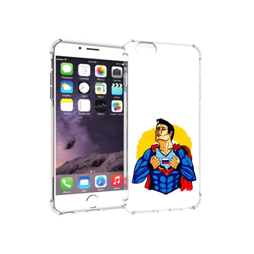 

Чехол MyPads Tocco для Apple iPhone 6 Plus русский супермен, Прозрачный, Tocco