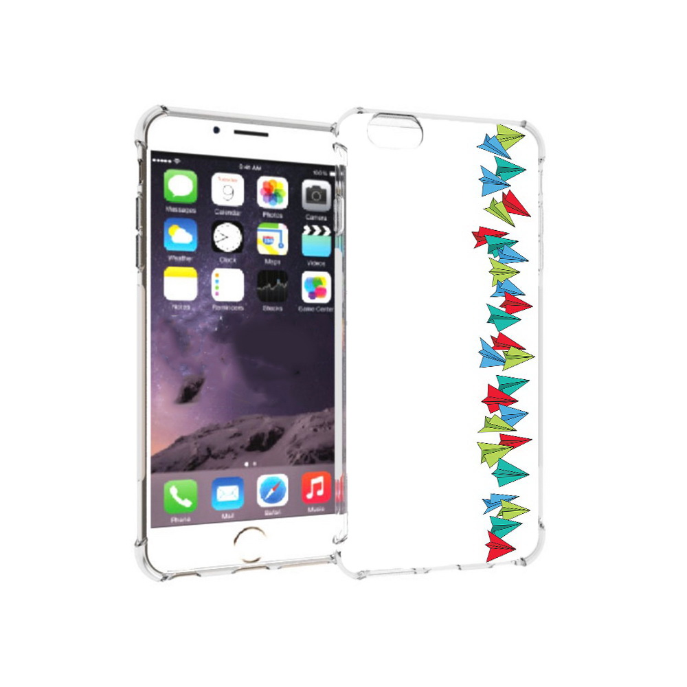 

Чехол MyPads Tocco для Apple iPhone 6 Plus самолетики из листочков, Прозрачный, Tocco