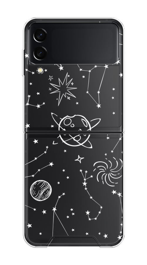 

Чехол на Samsung Galaxy Z Flip 3 "Планеты в космосе", Белый, 2103750-2