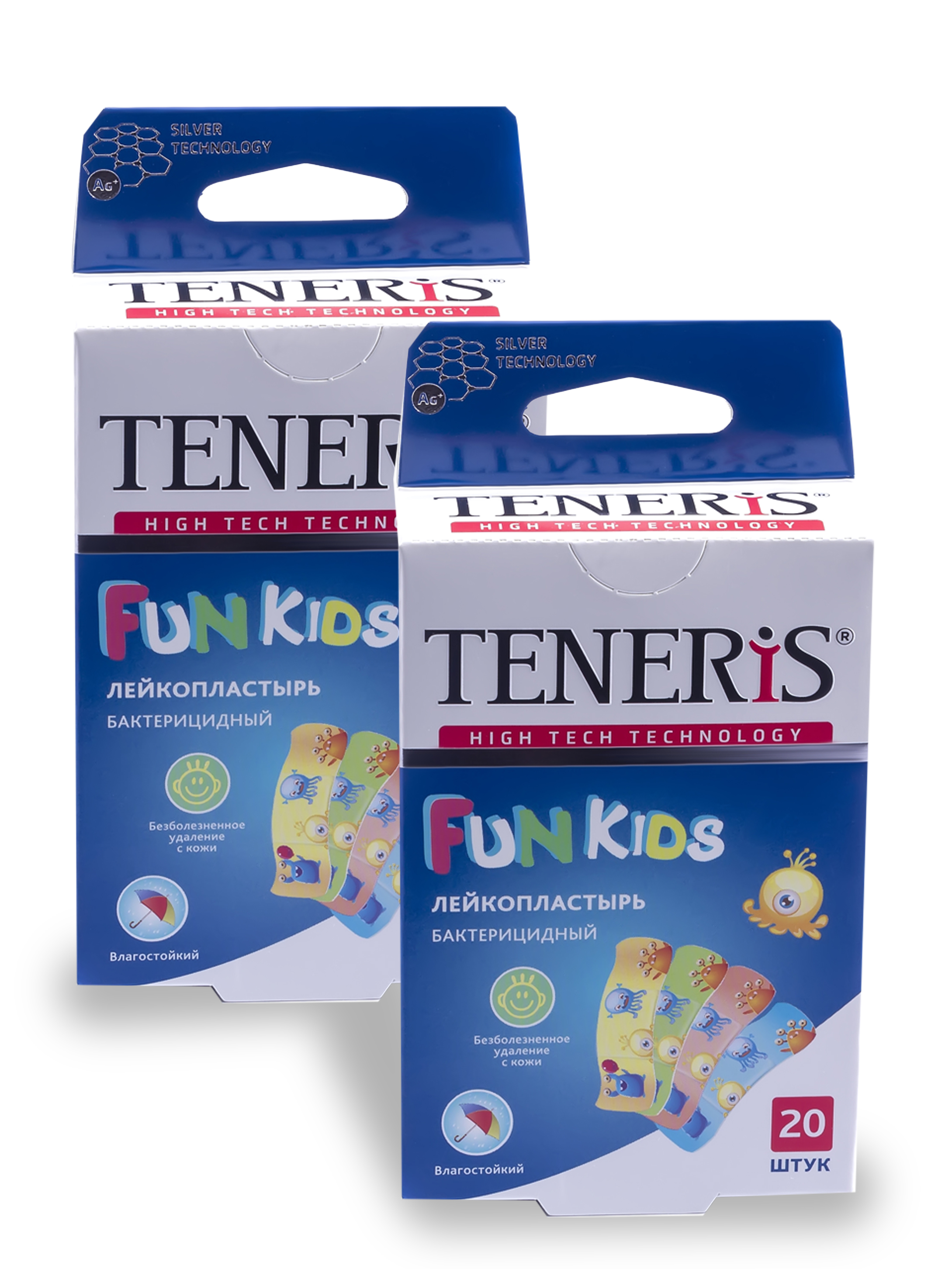 

Лейкопластырь TENERIS FUN KIDS бактерицидный с ионами серебра с рисунками 20+20 шт., TENERIS FUN KIDS Лейкопластырь бактерицидный с ионами серебра на полимерной основе с рисунками 20+20 шт.