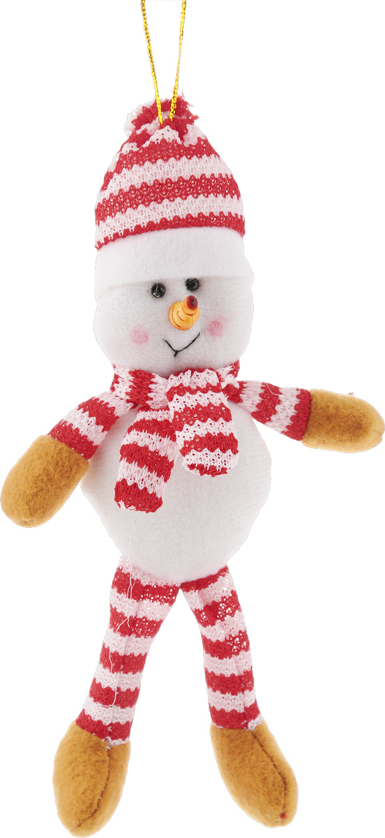 

Елочная игрушка Феникс Present Снеговик полосатый 42522 19 см 1 шт., Снеговик полосатый