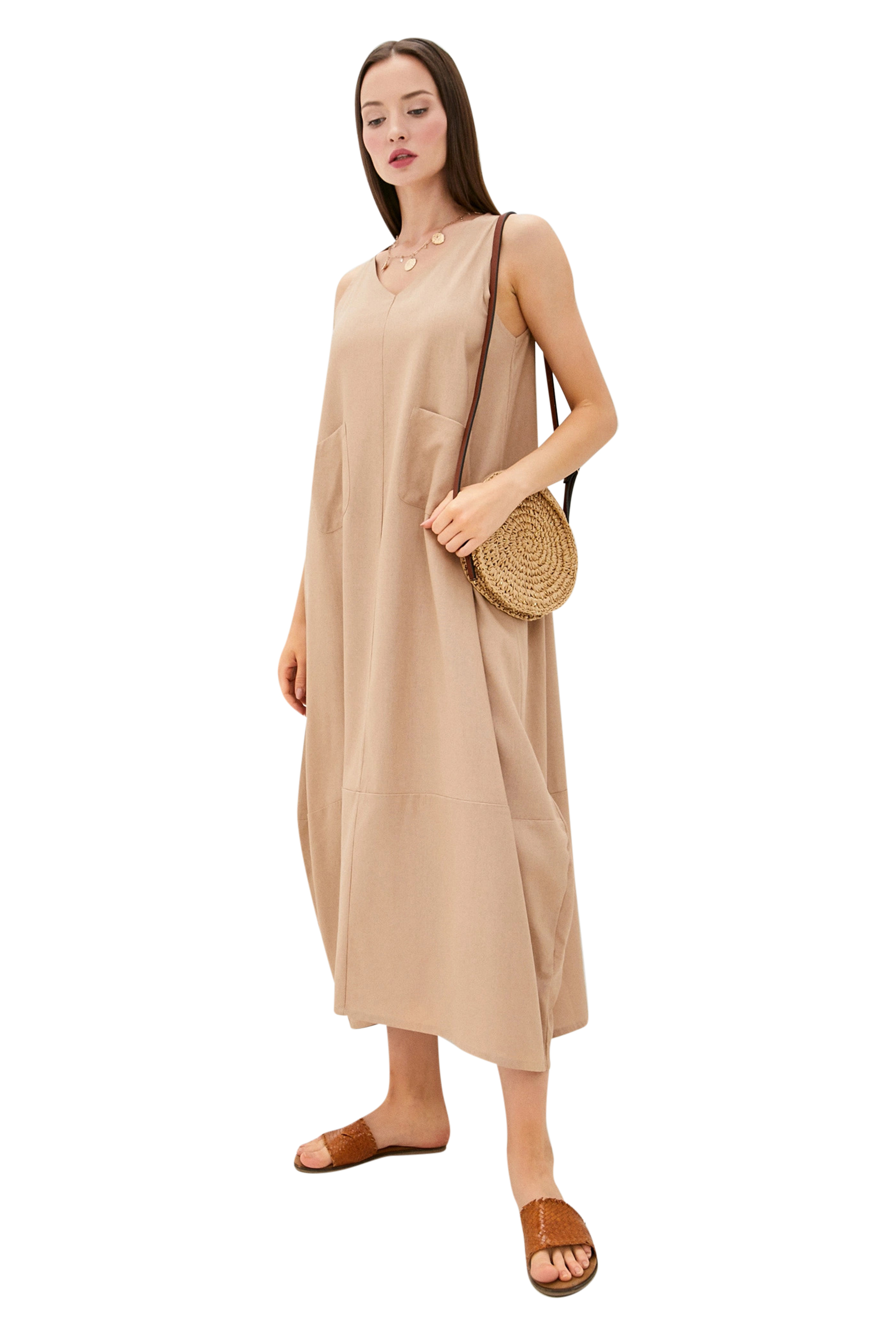 

Платье женское Peche Monnaie Be Free бежевое one size XS-L (42-48), Be Free