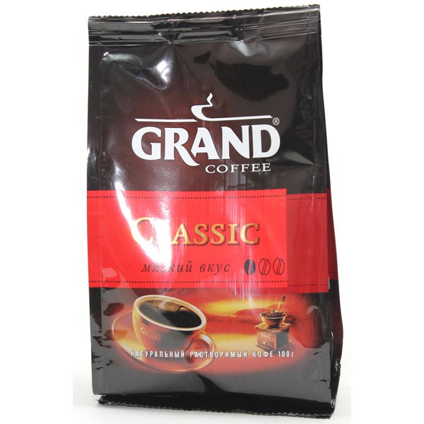 

Кофе Grand Classic растворимый сублимированный мягкая упаковка 100 г