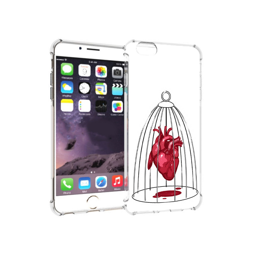 

Чехол MyPads Tocco для Apple iPhone 6 Plus сердце в клетке, Прозрачный, Tocco
