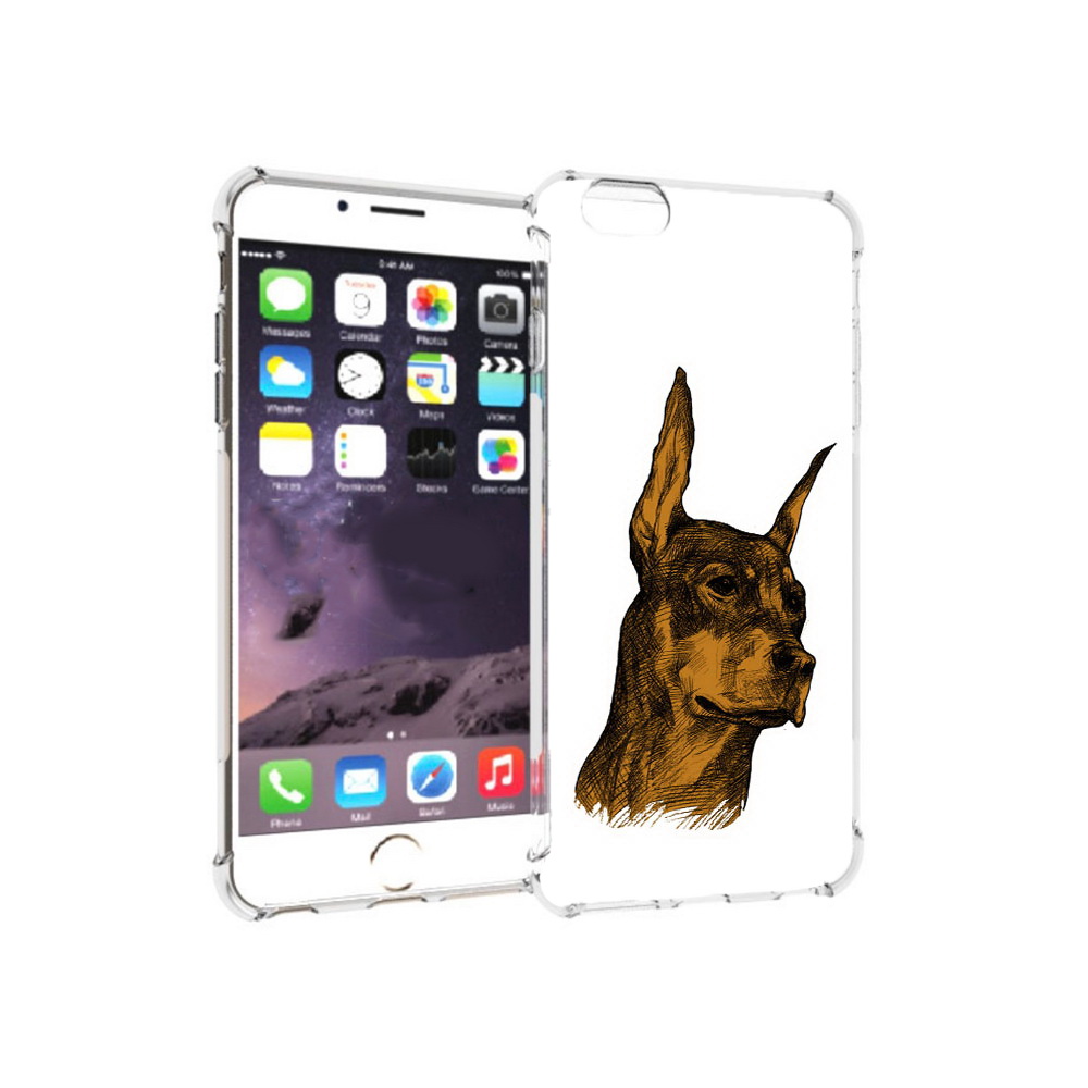 

Чехол MyPads Tocco для Apple iPhone 6 Plus скетч доберман, Прозрачный, Tocco