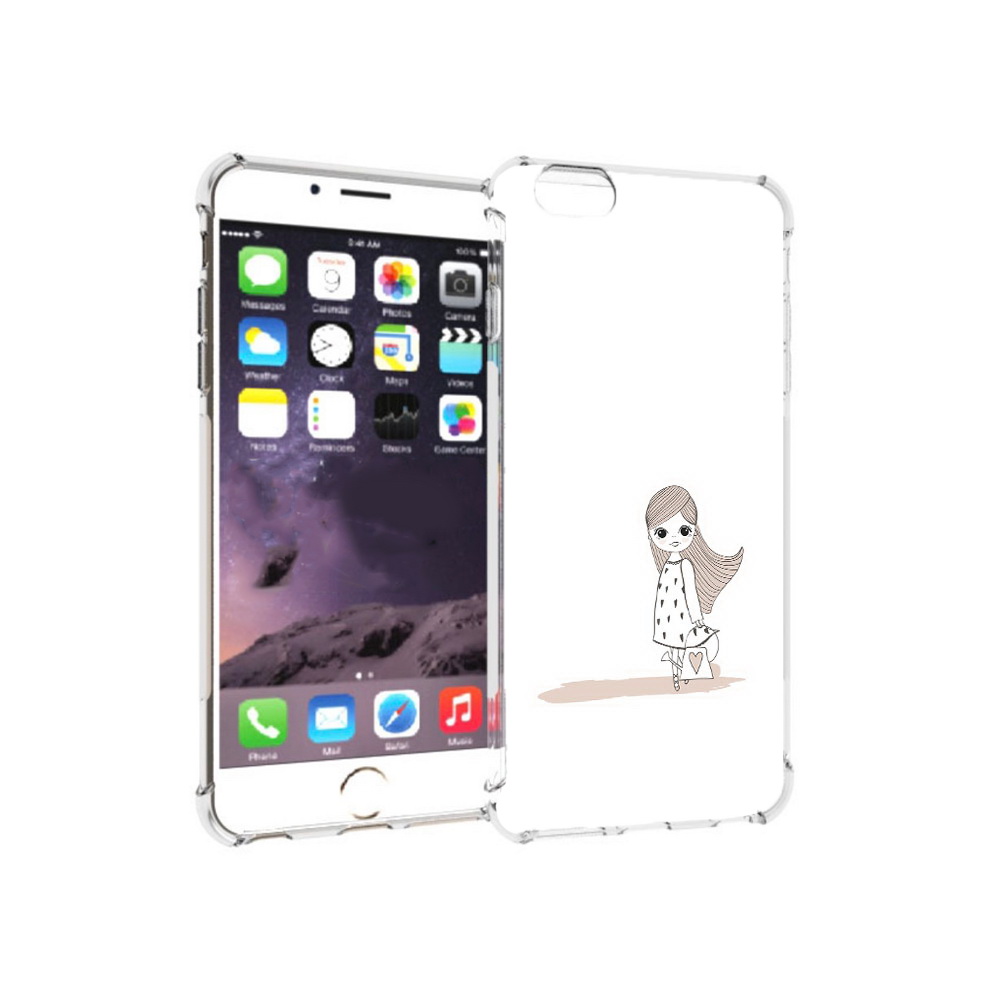 

Чехол MyPads Tocco для Apple iPhone 6 Plus Девочка с сумкой, Прозрачный, Tocco