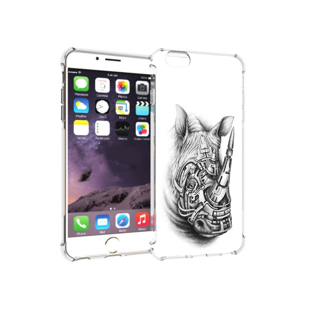 

Чехол MyPads Tocco для Apple iPhone 6 Plus стальной носорог, Прозрачный, Tocco