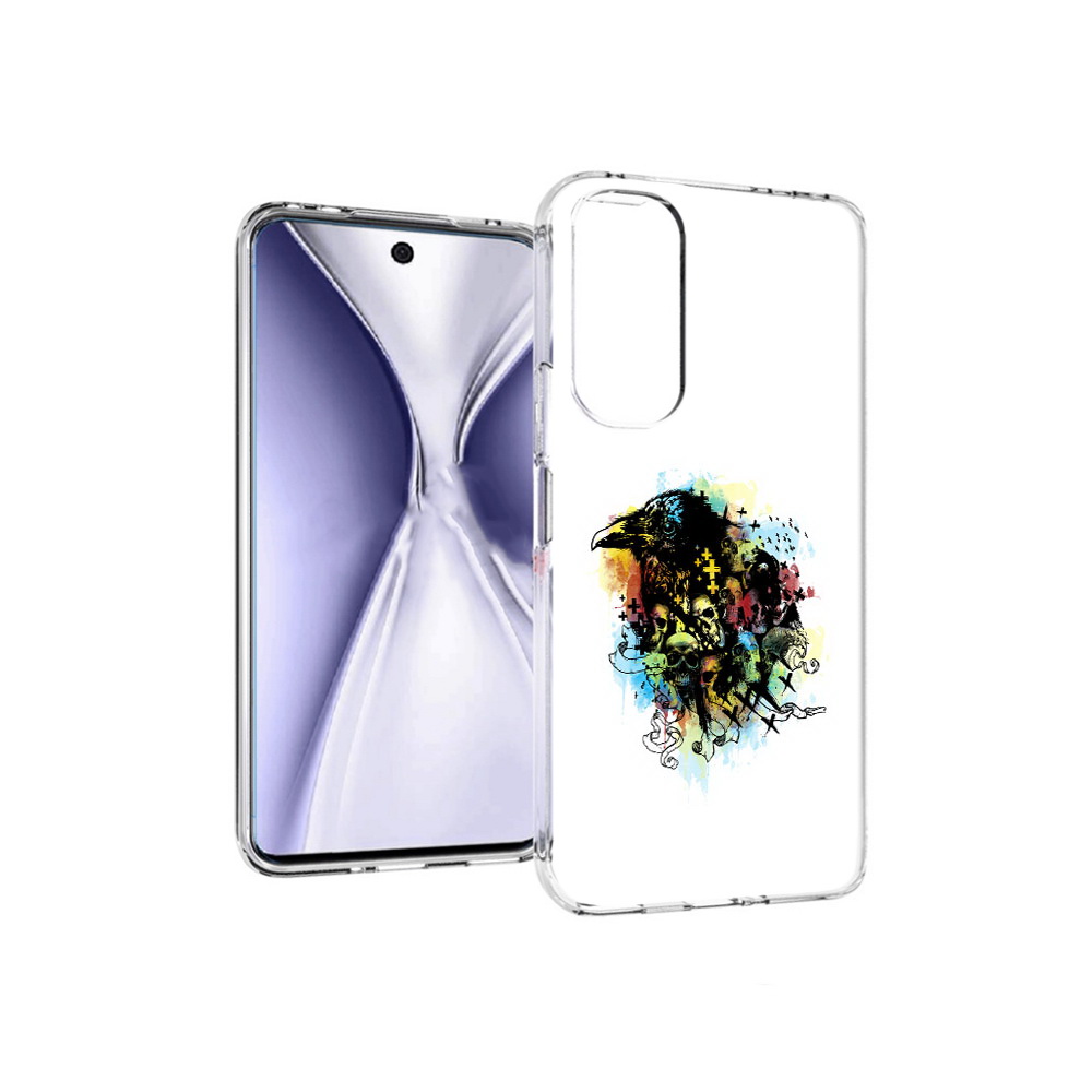 

Чехол MyPads Tocco для Huawei Honor X20 ворон и черепа, Прозрачный, Tocco