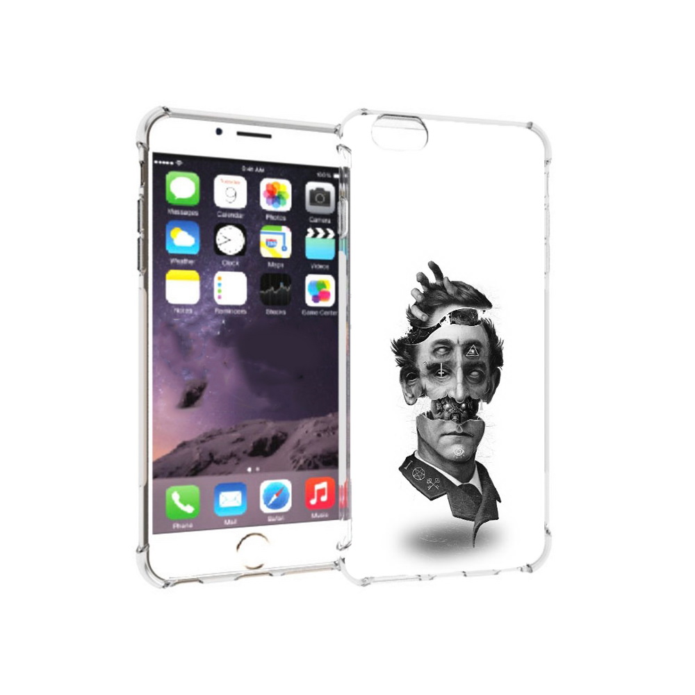 

Чехол MyPads Tocco для Apple iPhone 6 Plus страшное лицо абстракция, Прозрачный, Tocco