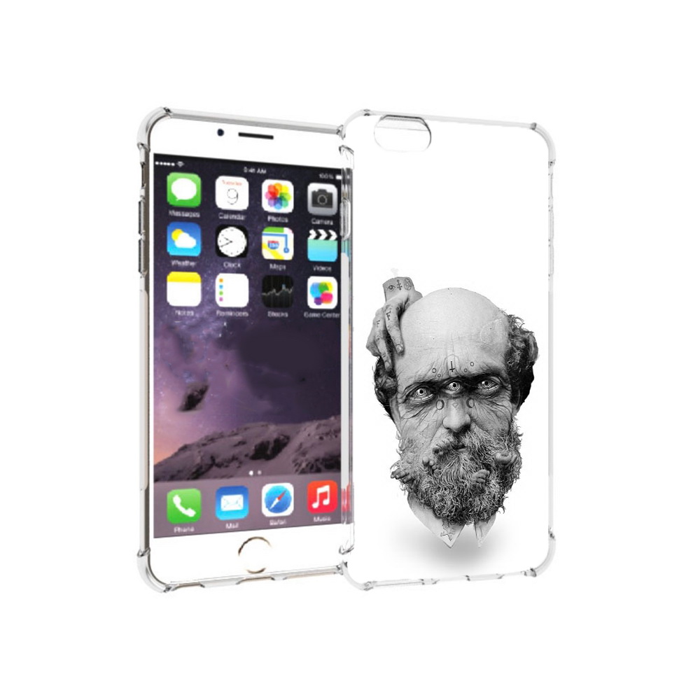

Чехол MyPads Tocco для Apple iPhone 6 Plus страшный бородатый мужчина абстракция, Прозрачный, Tocco