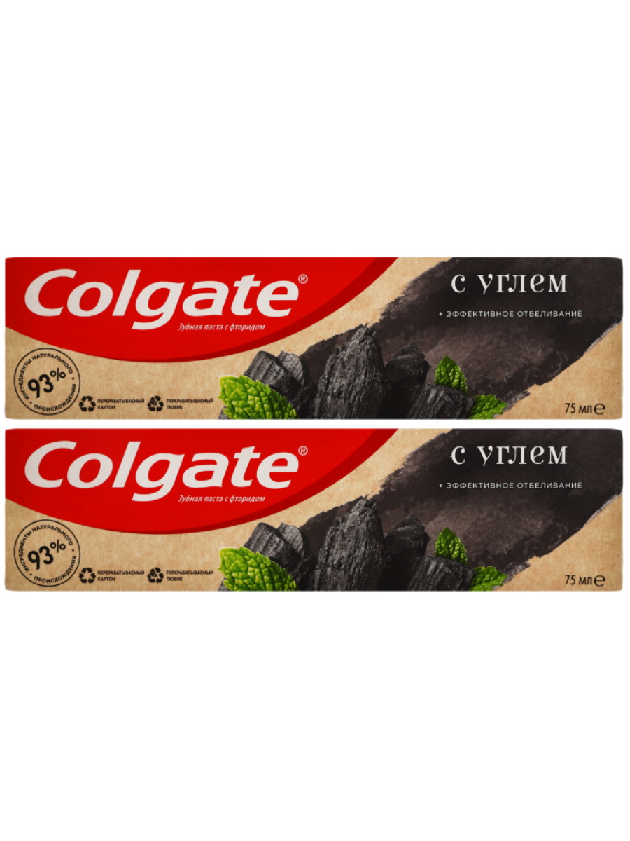 

Комплект Зубная паста Colgate NATURALS Эффективное отбеливание с углем 75 мл х 2 шт., Эффективное отбеливание с углём