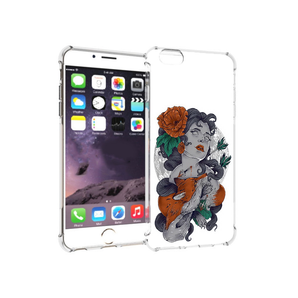 

Чехол MyPads Tocco для Apple iPhone 6 Plus темная девушка с лисой, Прозрачный, Tocco