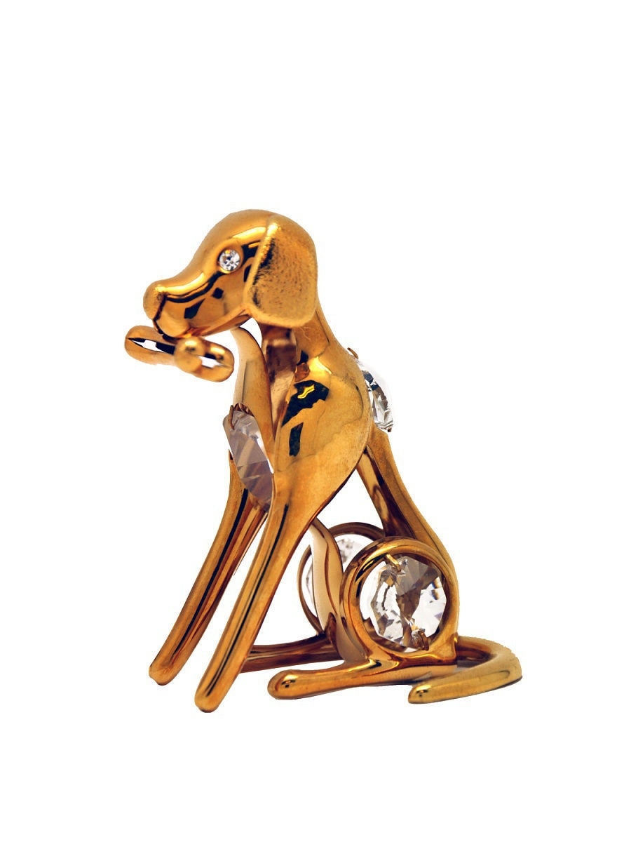 

Фигурка собака с костью CRYSTOCRAFT 195-001-GCL золотистый, 195-001-GCL