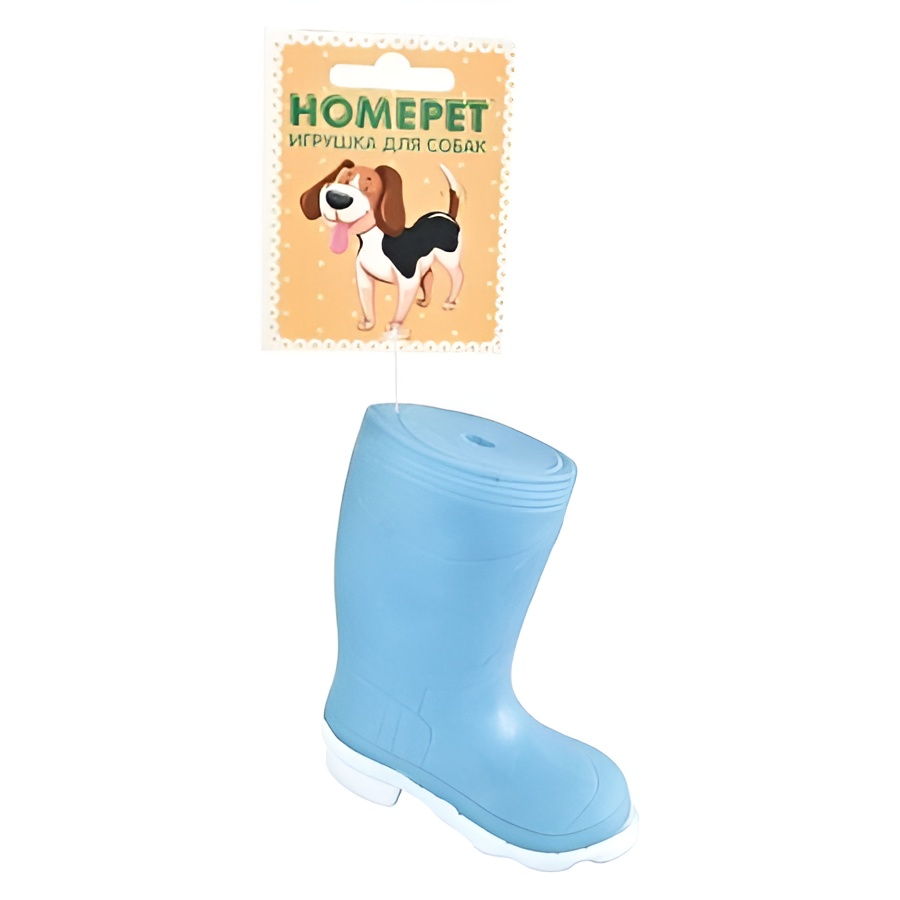 

Игрушка для собак Сапог с пищалкой HOMEPET 11,5x11 см винил YT68836, Голубой