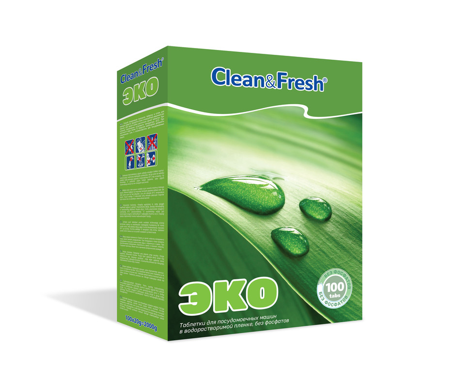 Таблетки для ПММ Clean&Fresh ECO All in 1, 100 таб.