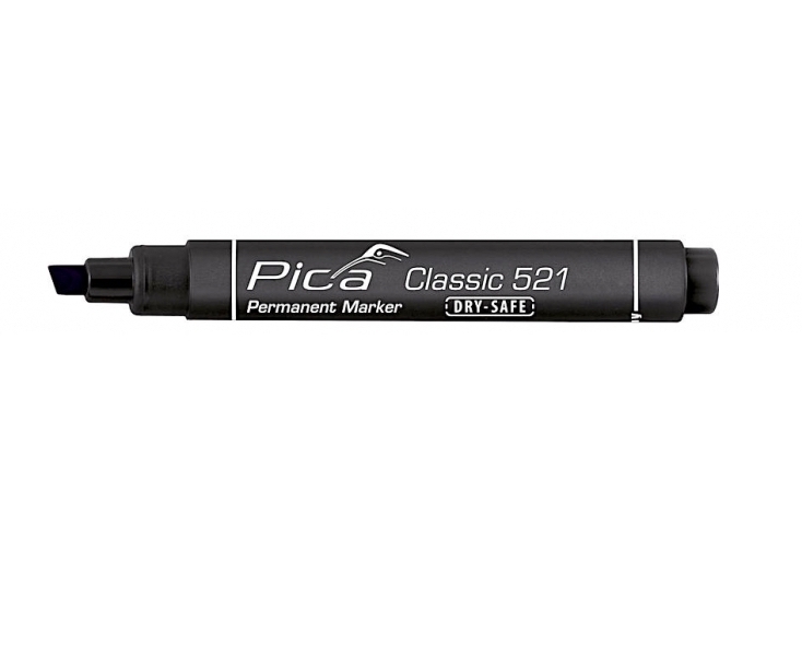 Маркер строительный DRY SAFE черный скошенный наконечник 2-6 мм PICA MARKER 521 46 флуоресцентный скошенный текстовый маркер informat