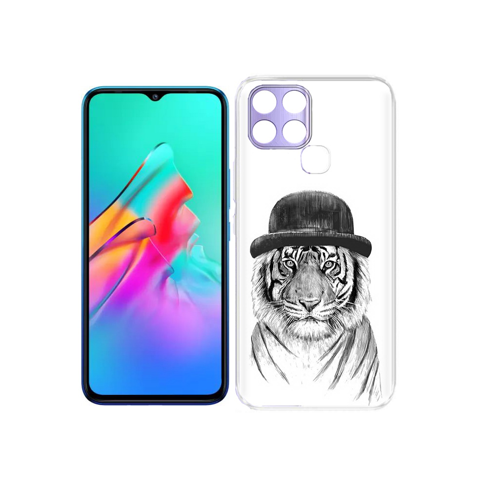 

Чехол MyPads Tocco для Infinix Smart 6 тигр британец, Прозрачный, Tocco