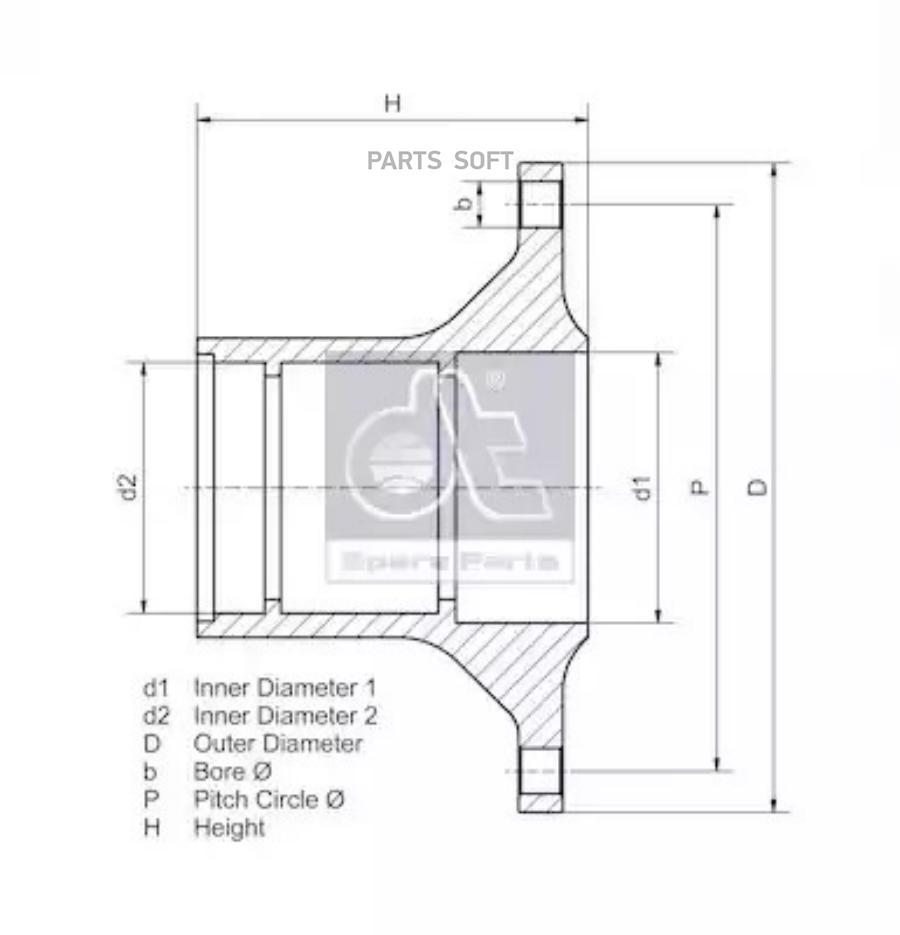 Ступица Mbbus O400 Bm 300/345/356/364,: 373/600/664 Без Подшипника