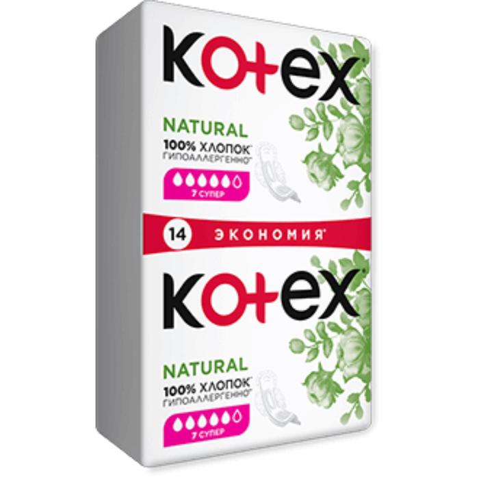 фото Прокладки «kotex» natural супер, 14 шт.