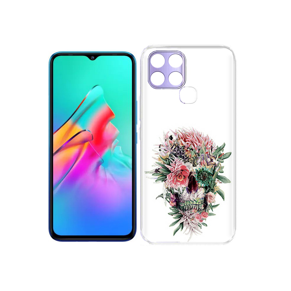 

Чехол MyPads Tocco для Infinix Smart 6 череп из цветов, Прозрачный, Tocco