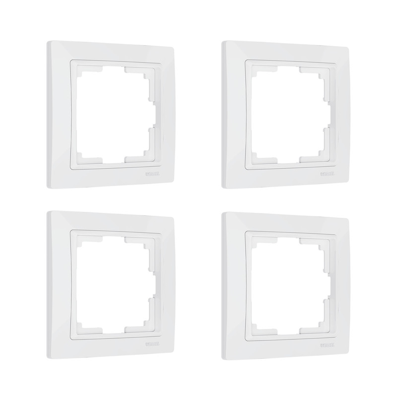 Рамка для розетки/выключателя на 1 пост (комплект 4 шт.) Werkel Snabb Basic W0012001 белый рамка для розетки выключателя на 1 пост werkel acrylic w0012701 белый из акрила
