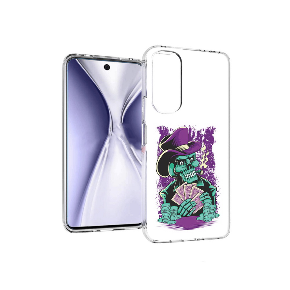 

Чехол MyPads Tocco для Huawei Honor X20 зеленый череп с картами, Прозрачный, Tocco