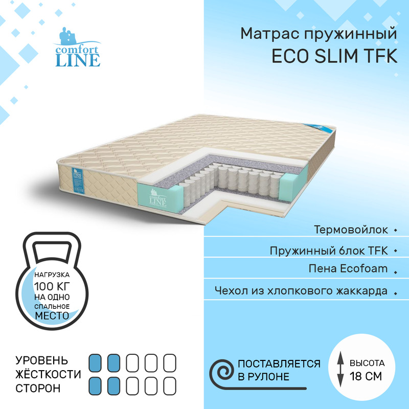 

Матрас пружинный Comfort Line Eco Slim TFK 100х170, высота 18 см, Eco Slim TFK