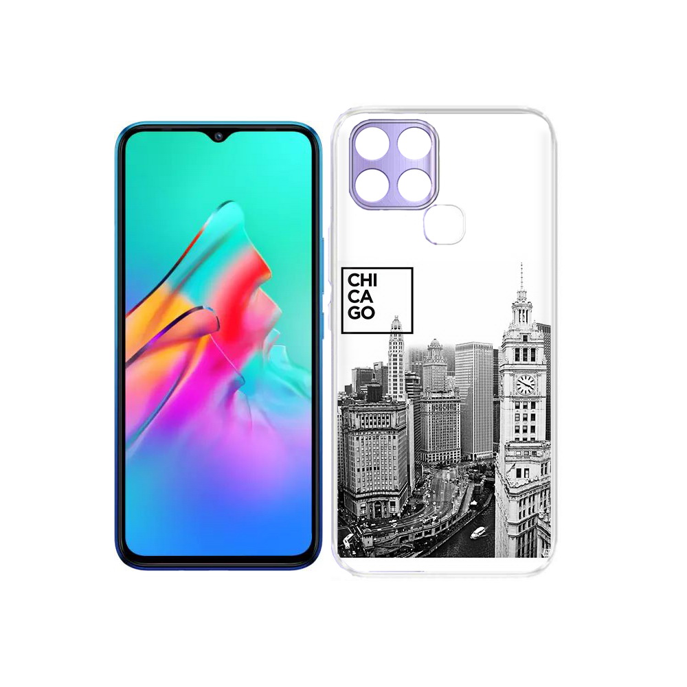 

Чехол MyPads Tocco для Infinix Smart 6 черно белый чикаго, Прозрачный, Tocco