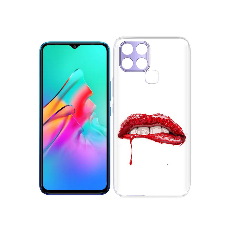 

Чехол MyPads Tocco для Infinix Smart 6 яркие красные губы, Прозрачный, Tocco