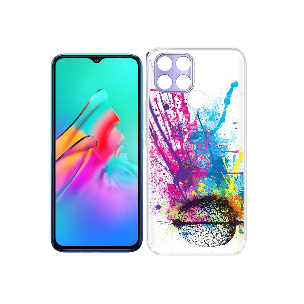 

Чехол MyPads Tocco для Infinix Smart 6 яркий красочный мозг, Прозрачный, Tocco