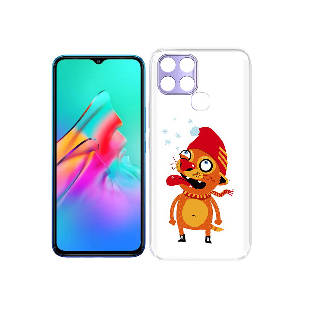 

Чехол MyPads Tocco для Infinix Smart 6 Зимний кот, Прозрачный, Tocco