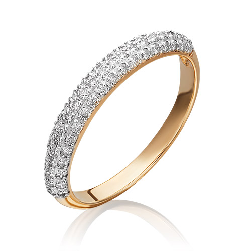 Обручальное кольцо из золота 15-го карата с бриллиантом, изделие фирмы PLATINA jewelry, артикул 01-1479-00-101-1110-30.