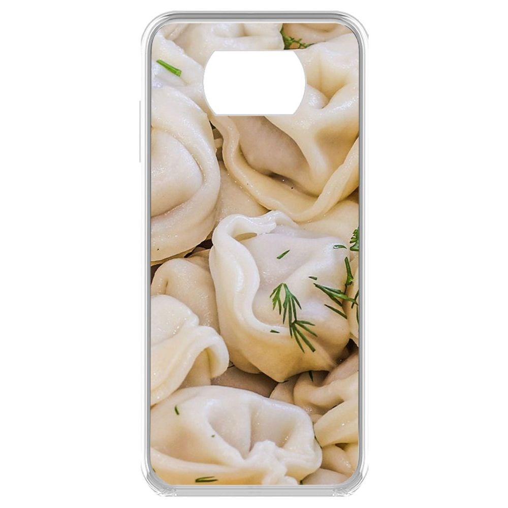 

Чехол-накладка Krutoff Clear Case Пельмешки для Poco X3 Pro, Прозрачный