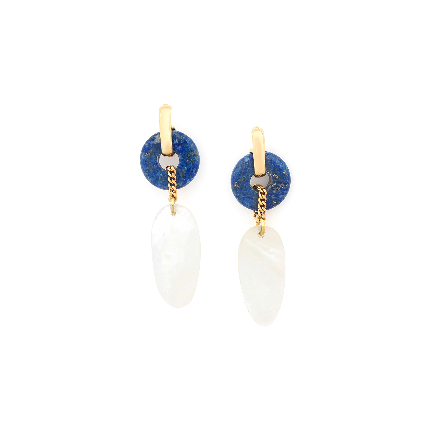 

Серьги подвески из бижутерного сплава Nature Bijoux NB24.2-12-79774, лазурит/перламутр, NB24.2-12-79774