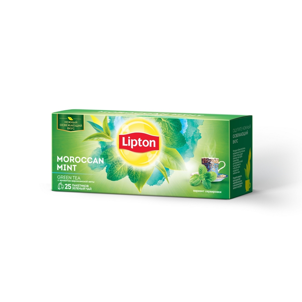 

Чай зеленый Lipton moroccan mint 25 пакетиков