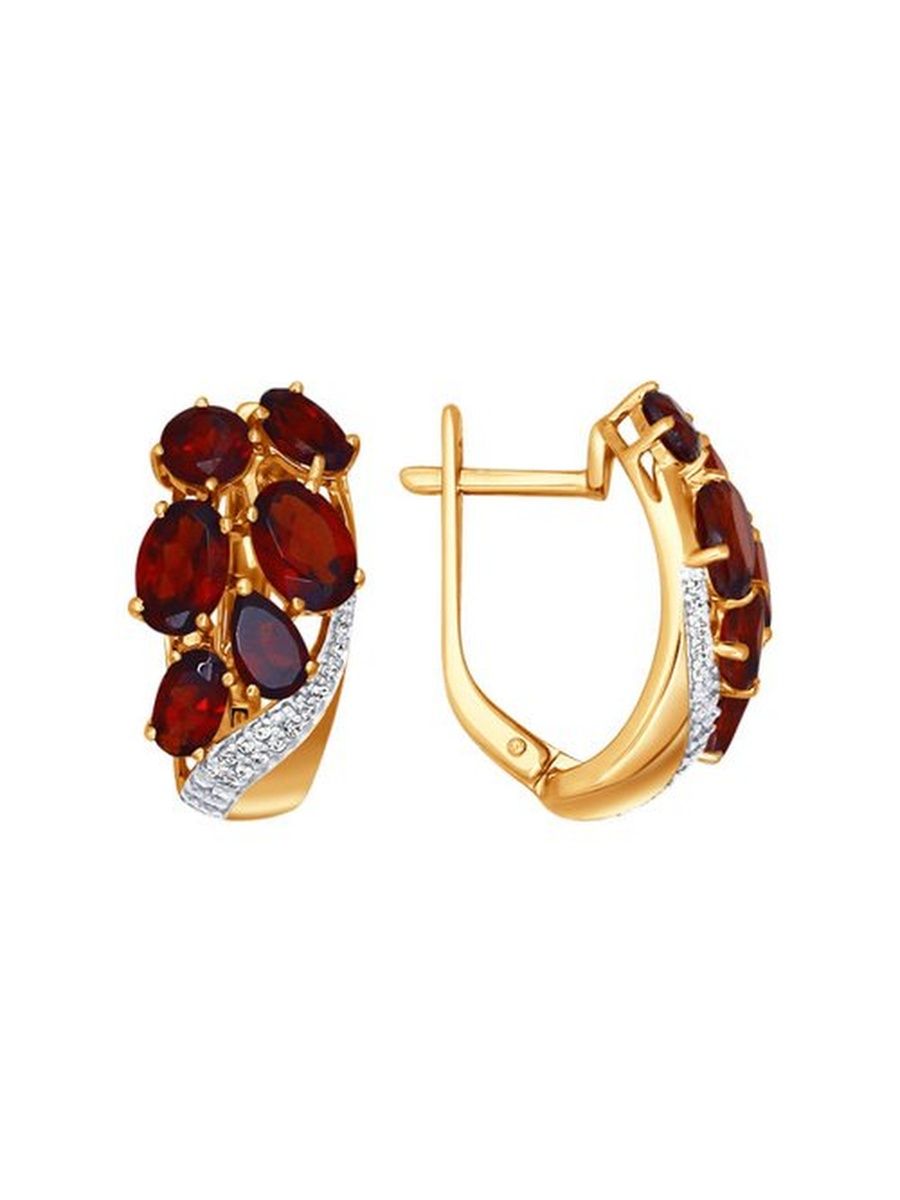 

Серьги из золота TEO MAORI 8723788, гранат, 8723788