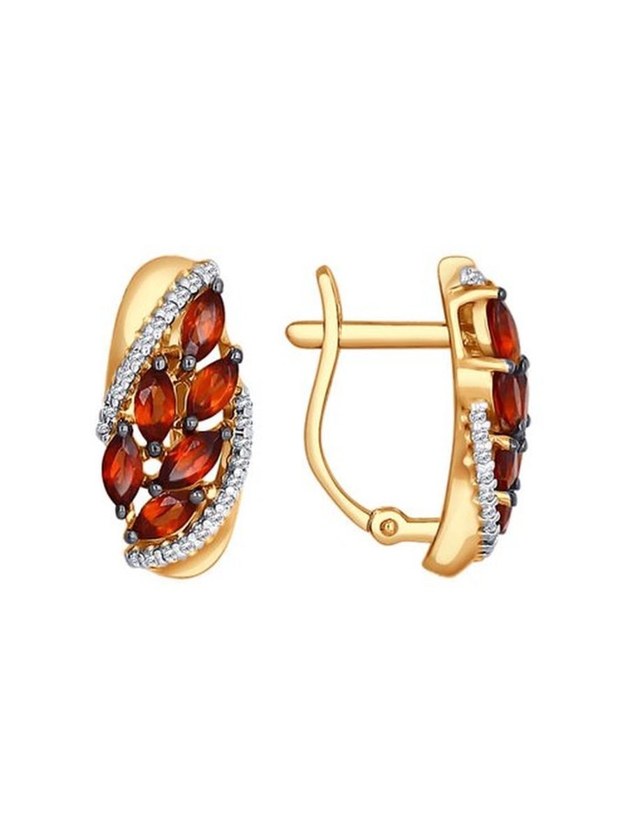 

Серьги из золота TEO MAORI 8724130, гранат, 8724130