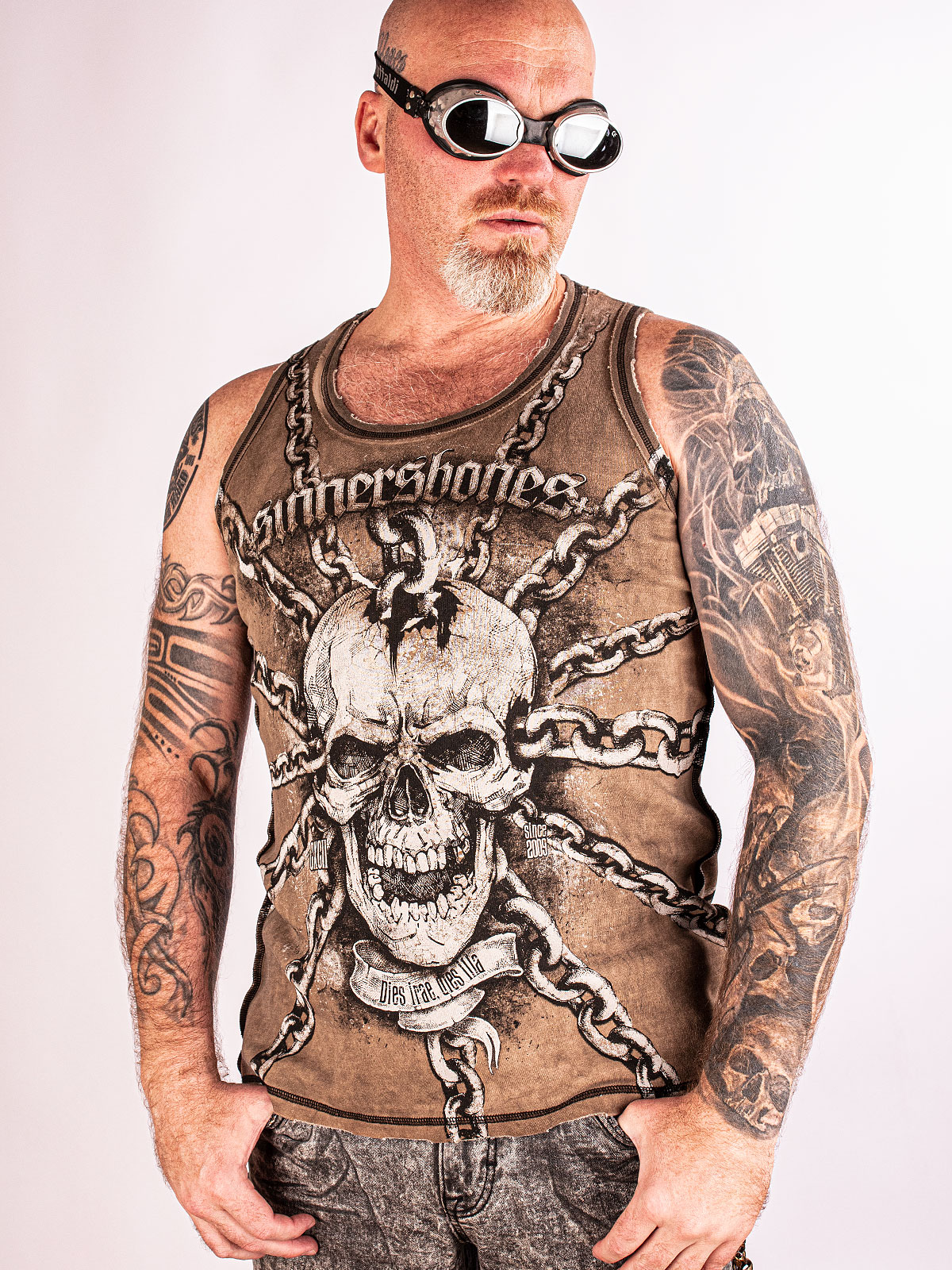 

Майка мужская SINNER's BONES SB-AS1905 коричневая 2XL, Коричневый, SB-AS1905