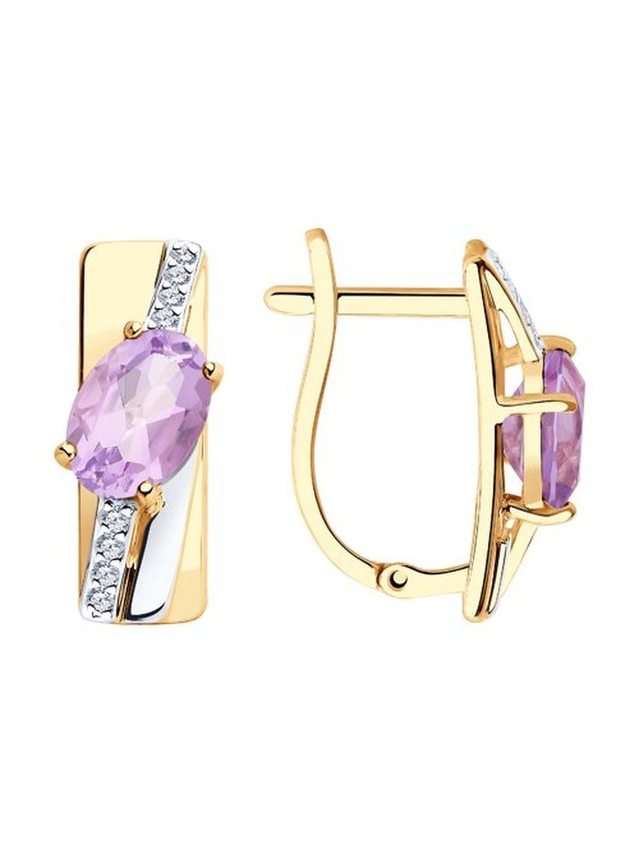 

Серьги из золота TEO MAORI 8726028, аметист, 8726028