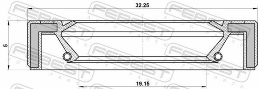 FEBECT 95GAY21320505R Сальник масляного насоса 19.15x32.25x5