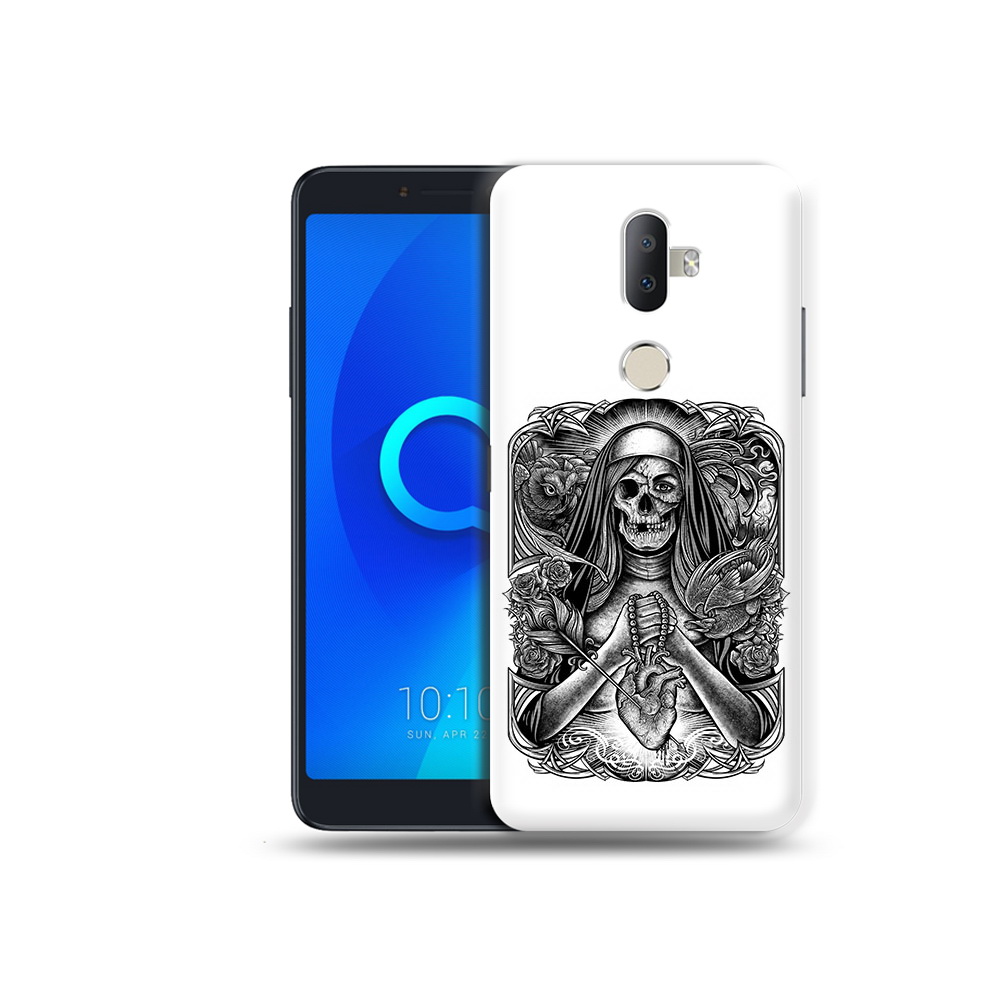 

Чехол MyPads Tocco для Alcatel 3V скелет с сердцем, Прозрачный, Tocco