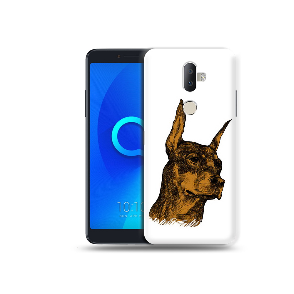 

Чехол MyPads Tocco для Alcatel 3V скетч доберман, Прозрачный, Tocco