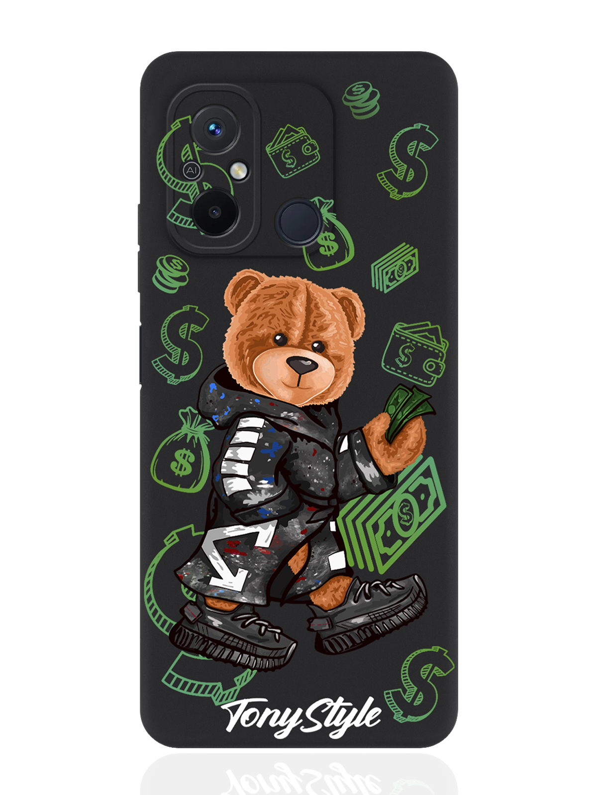 

Чехол для смартфона Xiaomi Redmi 12C черный силиконовый Tony Style Деньги, Черный;синий;коричневый