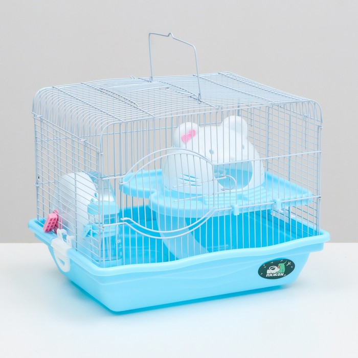 Клетка для грызунов Пижон с наполнением 37 х 27 х 30 см голубая