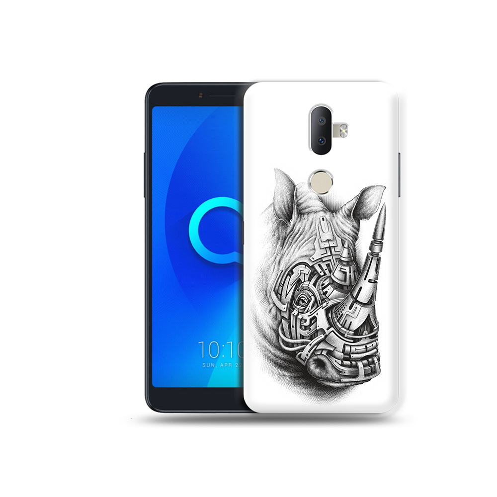 

Чехол MyPads Tocco для Alcatel 3V стальной носорог, Прозрачный, Tocco