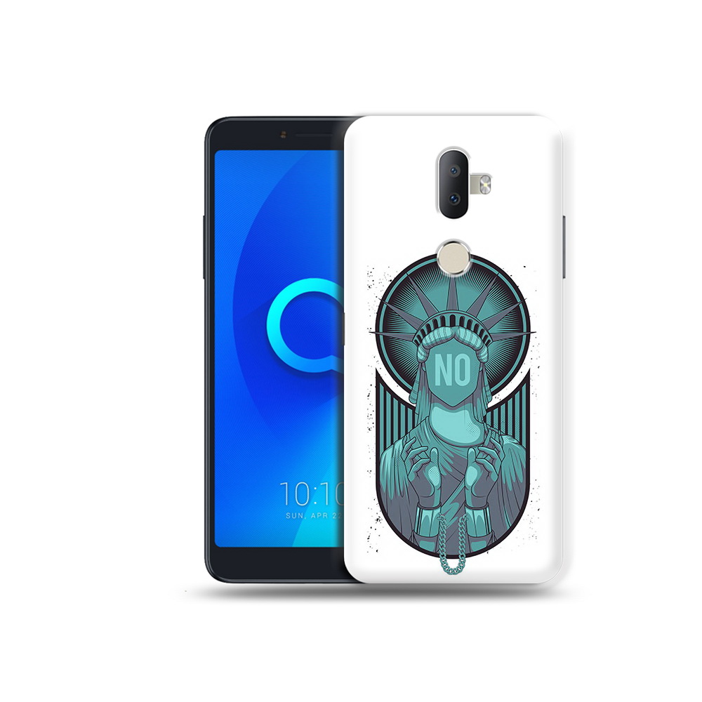 

Чехол MyPads Tocco для Alcatel 3V статуя свободы зеленый, Прозрачный, Tocco